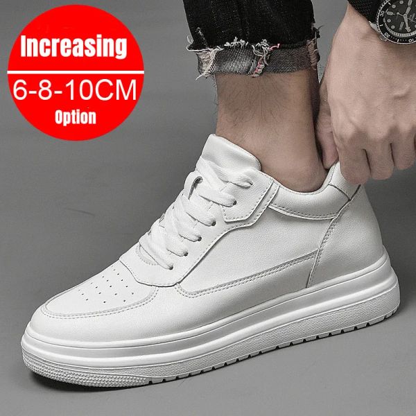 Zapatos PDEP Summer Altura invisible Aumento de 6 cm, 8 cm10cm White Men's Breathable Elevator Sports Sneaker Zapatos