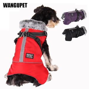 Schoenen Hondenjas Winter Verdikte warme kleding voor huisdieren Grote hondenjas met harnas Franse Bulldog Waterdichte outfits Kleine hond Chihuahua