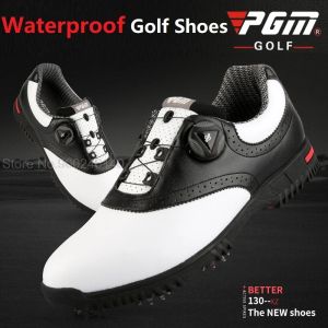 Chaussures pgm chaussures de golf chaussures en cuir imperméables pour hommes rotatifs lanceurs de semelles antislip