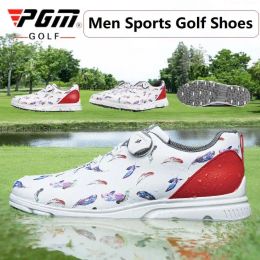 Chaussures pgm Chaussures de golf hommes étanches de golf étanche baskets de golf qui se mettent en maille respirant chaussures anti-esplip pour motif de plumes mâles