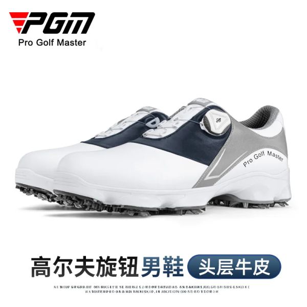Chaussures pgm chaussures de golf masculines avec pointes amovibles baskets sport décontractées coelaces top cuir étanche antislip XZ194 en gros