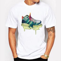 Chaussures imprimé t-shirt hommes Nouvelles coton de mode Camisetas à manches courtes à manches courtes