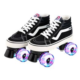 Chaussures professionnelles adultes doubles roller patins de rouleaux unisexes chaussures Patinines glissantes en ligne quadaliers format 4 roues taille 3546