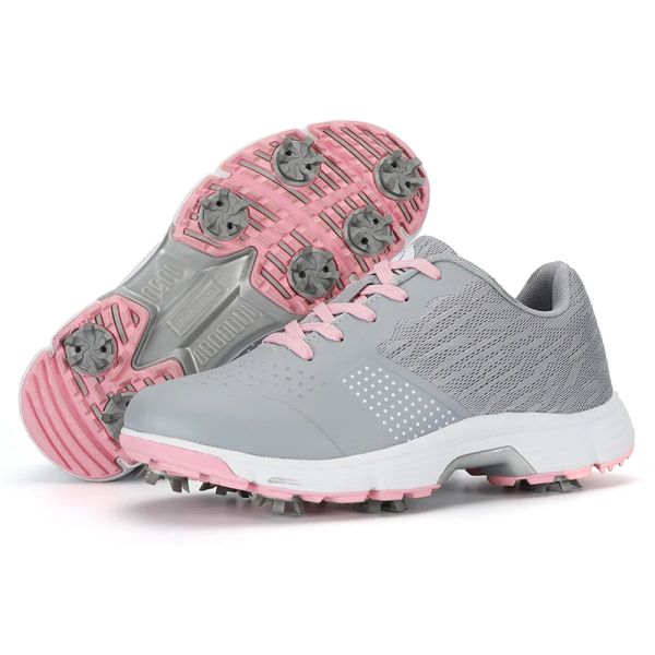Chaussures Professional Golf Chaussures pour femmes étanches dames 7 pointes Traineurs de golf confortables pour dames extérieures
