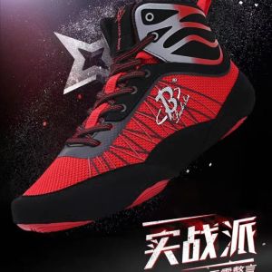 Chaussures Hommes professionnels Femmes Chaussures de lutte Blue Red Boxing Shoe for Couples Luxury Brand Gym Shoes Unisexe Designer Fighting Shoe Boy