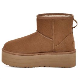 chaussures Chaussures pour hommes et femmes sur mesure, bottes de neige à la mode et chaudes, faites à la main et sur mesure UG Classic Mini Platform 'Chestnut' 1134991-CHE