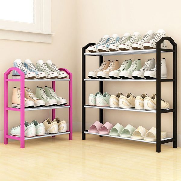 Chaussures rack étagère de rangement en aluminium métal debout rack bricolage chaussures étagère de rangement meubles de maison organisateur accessoires étagère à chaussures 201109