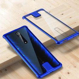 Chaussures Rjust Push Pull Metal Cadre pour Xiaomi MI 9T Pro boîtier MI9T Couvercle en verre trempé en aluminium sur Xiaomi Redmi K20 Pro Cas