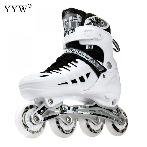 Chaussures Rouleau Skates Chaussures 4 roues clignotant en ligne PVC PVC Adult Adultable Speed Skating Shoes Sneakers For Professional Outdoor Sport