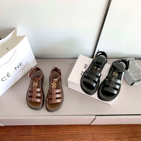 Chaussures Sandales Designer Luxe Celins Été Vintage Preppy Dames