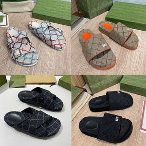 Zapatos Sandalias Hombres Mujeres Lienzo Diapositiva Sandalia Diseñador Plataforma Zapatilla Fondos gruesos Señora Diapositivas Chanclas Playa de verano Zapatillas casuales 35-44 No298b