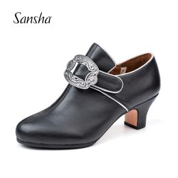 Chaussures Sansha 2020 Nouvelle arrivée Cow Leather Dance Chaussures Femme Professional Theatre Performance Flamenco Chaussures Th03l