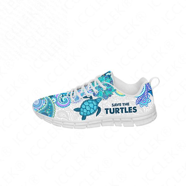 Chaussures Save the Turtles Sneakers Mens Womens Teenage Chaussure de tissu décontracté toile Chaussures de course 3D Print Shoe Lightweight Shoe