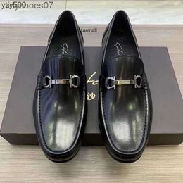 chaussures siège Feragamo haricot hommes manches vrai pied cuir OSLJ chaussures boucle affaires Lefu décontracté un cuir paresseux chaussures chaussures à la mode cheval L37J