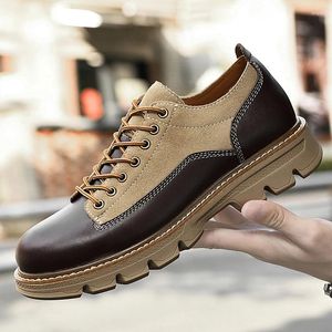 Chaussures chaussure pour randonnée marche 955 hommes Style britannique fond épais travail SNEAKER homme grosse tête cuir hiver hommes 128