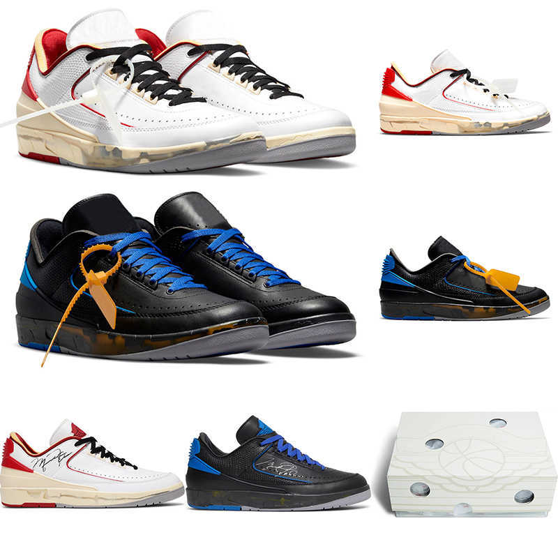 Chaussures ShoesSandals OW Jumpman 2 2s Hommes Blanc Varsity Rouge Noir Royal Hommes Femmes Sport Baskets Original 36-46