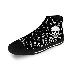 Schoenen Skull Skeleton Paisley Horror Halloween Casual Doek 3D Print High Top Canvas Fashion Shoes Men Women Breathable sneakers