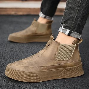 440 Casual slip schoenen mannen op octrooi laarzen werken retro lederen enkel Hombres Botas herfst 231219 43654 83654 29739