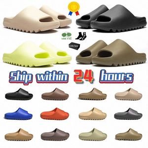 Designer glisse pour les pantoufles d'hommes onyx os azur lin pure paire ocre lueur verte résine suie noyau noyau sandales masculines massiques classiques sandale sandale 36-48