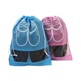 Sacs de rangement pour chaussures Sacs à poussière de rangement Sac à chaussures Accueil Épaissir Sac de rangement Sac à poussière non tissé Poche à cordon 5 couleurs BBB16603