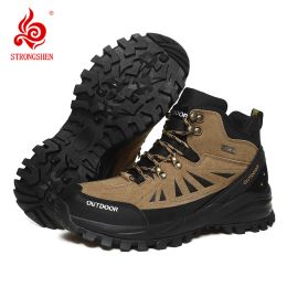 Chaussures Strongshen hommes Bottes de randonnée hiver extérieure Faute chaude non glissée Mountain Chaussures Fashion Footwear grimpant Outdoor Work Boot de la cheville