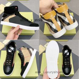 Burberry2 Burburry Burbery Burberrys Вы Chaussures en daim sport vintage check coton et baskets de luxe designer nouveaux hommes toile à carreaux hommes sneaker avec boîte 9jux bu