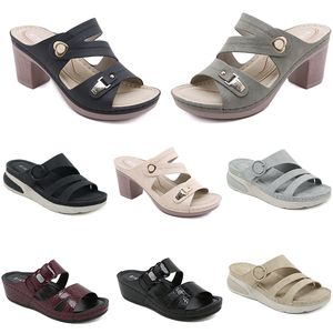 Chaussures d'été 2024 femmes sandales basses talons maille Surface loisirs maman noir blanc rouge vert grande taille 36-42 O2-1 GAI 403 34527