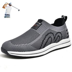 Chaussures Summer Golf Chaussures pour hommes Breatchable Mens Golf Training Trainers Antislip Golfer Sneakers Femel Black Grey Mesh Golf Chaussures