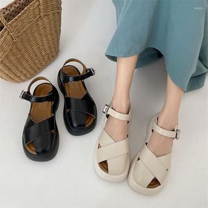 Sandales d'été à plateforme pour femmes, chaussures de plage décontractées à semelle épaisse, plates de styliste INS, 2024, 41660 59628