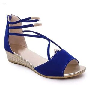 Chaussures orteil peep femmes sandales d'été 2024 cales de mode fashion feme femme sandale noire rouge bleu zap C69