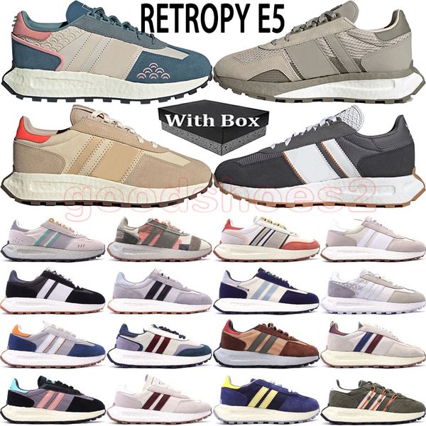 Retropy E5 Chaussures de course Designer Luxe Hommes Femmes Nouvelle Mode Bleu Orange-Blanc Nuage Blanc Orange Noyau Noir Gris Vert Baskets Extérieures Taille 36-45