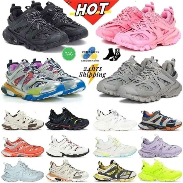 Chaussures Piste 3 3.0 3xl Paris Men Triple S Chaussures décontractées Chaussures blanches Sneakers Retro Track 9 9.0 Tess.S.Chaussures de plate-forme imprimées en nylon en cuir Gomma