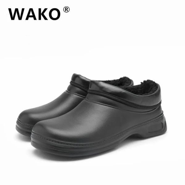 Chaussures wako jm9031 Chaussures de chef masculines pour les chaussures de cuisinier doublées en fourrure d'hiver