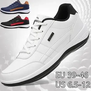 Chaussures marchant 2024 hommes 153 baskets pu en cuir sportif décontracté en dentelle respirante