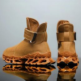 Chaussures hiver décontracté garder 109 baskets chaudes hommes haut-haut lame course en plein air bottes de neige en peluche plate-forme cheville coton Padden 75085