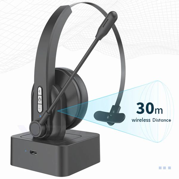 Chaussures sans fil Bluetooth 5.0 Headphone Téléphone Couper d'appel Office Office Office Amélioration du service Customer Service avec microphone