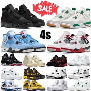 Zapatos de envío gratis con caja Jumpman 4 4s Zapatillas de baloncesto zapatillas OG Red Thunder j4 black cat 4s Seafoam Midnight Navy Military Black White Oreo Sail Bred Fire Red