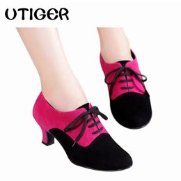Chaussures Femme Girl Latin Tango Dance Chaussures Balroom Dancing Chaussures talon 3,5 cm 4,5 cm 5,5 cm 6,5 cm Salsa Party Square Dance Shoes WD138
