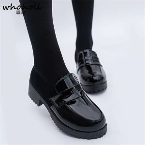 schoenen Vrouwen meisje Uniform Schoenen Uwabaki Japanse JK Ronde Neus Vrouwen Meisjes Scholieren Lolita Zwart Bruin Cosplay Schoenen Rubberen zool