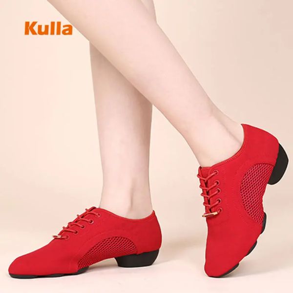 Chaussures Femmes Latin Dance Chaussures Girl's Jazz Salsa Chaussures Mesh Soft Sole Dames Ballroom Tango Dancing Shoe Female Dance Sneakers