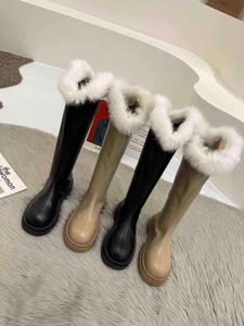 Chaussures Mid Calf Bottes de Veau de Prestige Chaussures d'hiver Articles d'hiver Rond Boots-Femmes Caoutchouc Fashion Mesdames 2022 Basse Lolita