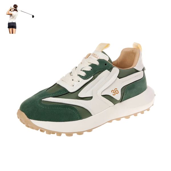 Chaussures Femme Spring Summer Golf Chaussures Green Ladies Sneakers extérieurs pour la formation de golf Chaussures de l'herbe confortables Traineurs athlétiques