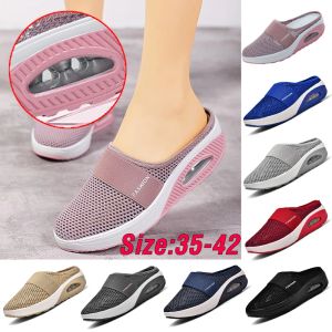 Zapatos para mujeres zapatos de tenis cojín de aire zapatillas casuales slipon zapatillas para caminar femenino fácil puesta en al aire libre