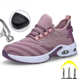 Chaussures Travail Sénalisation Chaussures pour femmes hommes Protective Footwear Air Cushion Travail Sport Chaussures Puncture Arofproof Casual Security Shoe