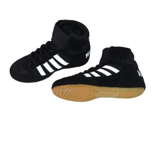 Chaussures lutte à chaussures chaussures chaussures boxe chaussure noire et rouge pour les enfants