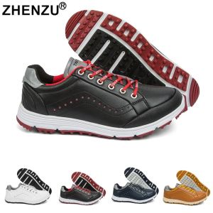 Schoenen Zhenzu Nieuwe waterdichte golfschoenen Zwarte mannen Hoogwaardige golf sneakers Comfortabele wandelschoenen Anti Slip Walking Sneakers