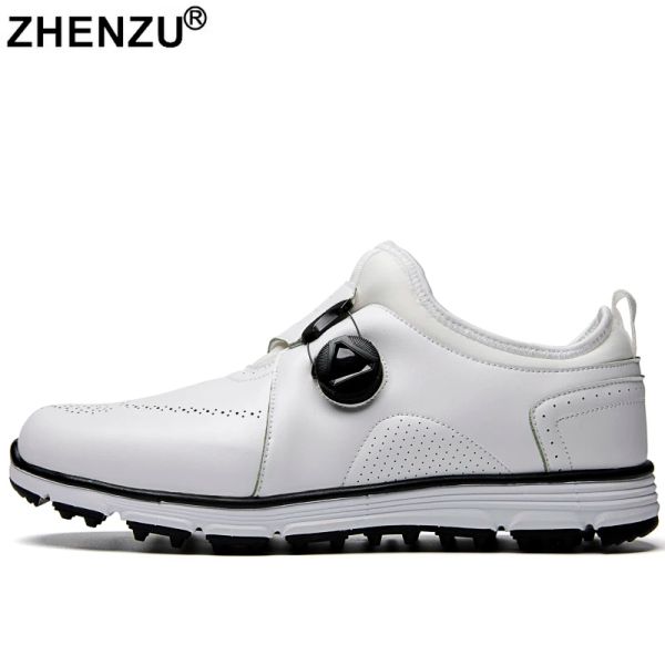 Zapatos zhenzu zapatos de golf profesionales hombres grandes talla 4045 zapatillas de deporte deportivas cómodas al aire libre.