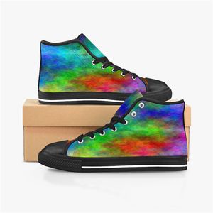 ShoesCanvas Custom Drees Mannen Schoenen Sneakers Dames Mode Zwart Oranje Mid Cut Ademend Outdoor Wandelen Color42963287