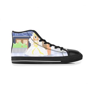 Zapatillas de lona personalizadas para hombre, zapatos informales para mujer, moda negra, naranja, corte medio, transpirable, moda para exteriores, color 21457348