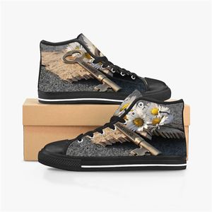 schoenenSchoenen Custom Canvas casual Sneakers Mannen Vrouwen Mode Zwart Wit Oranje Mid Cut Ademende Mode Outdoor Wandelen Kleur62518332